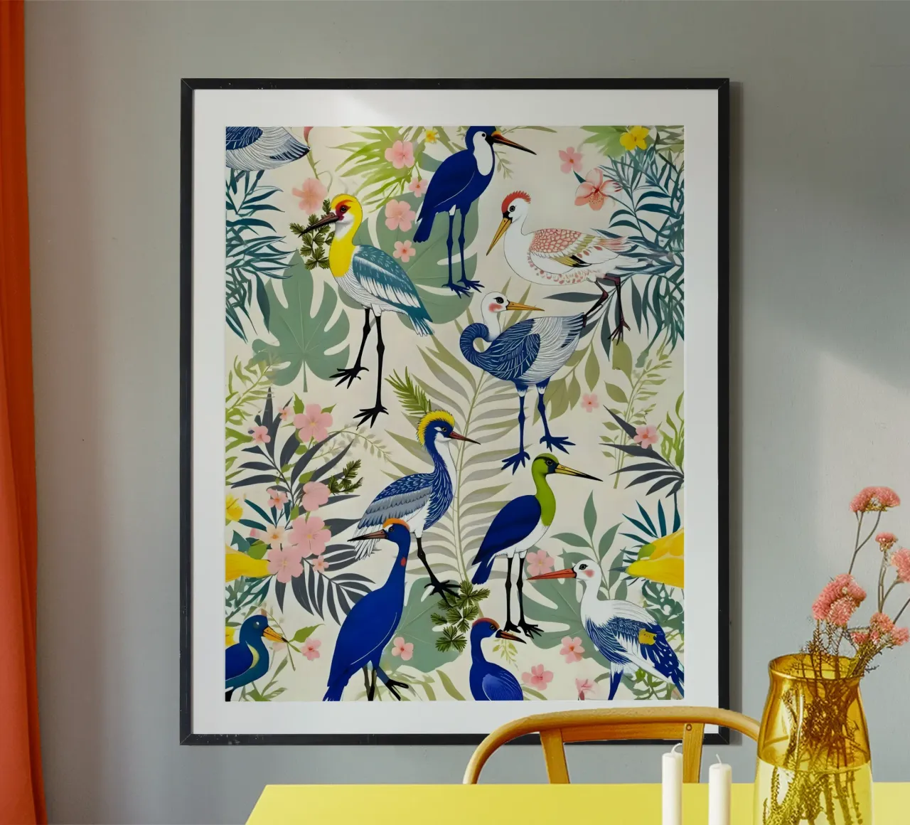 Sinfonia degli uccelli poster con telaio in plastica da 83oranges