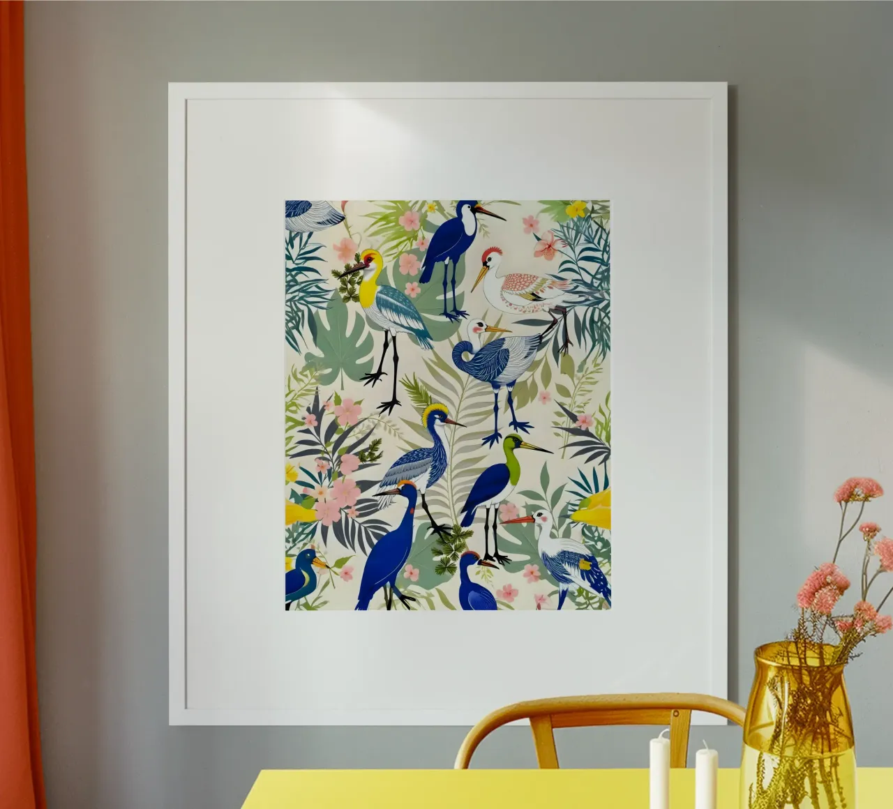 Sinfonia degli uccelli poster con telaio in plastica da 83oranges