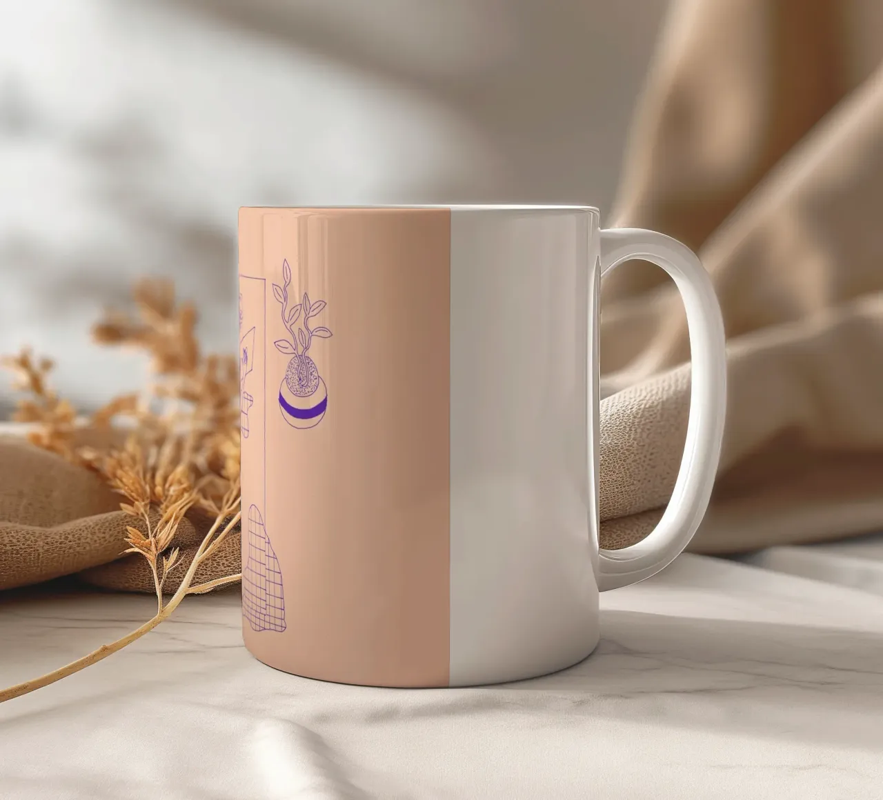Sundays 1 ceramic mug by Daniela Roessler