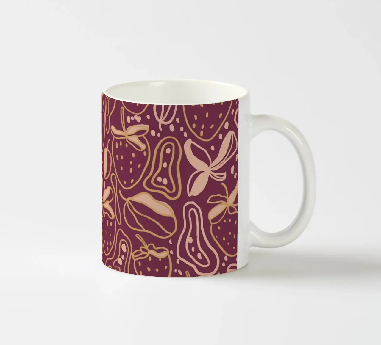 Maroon strawberries tazza in ceramica da GigiRosado