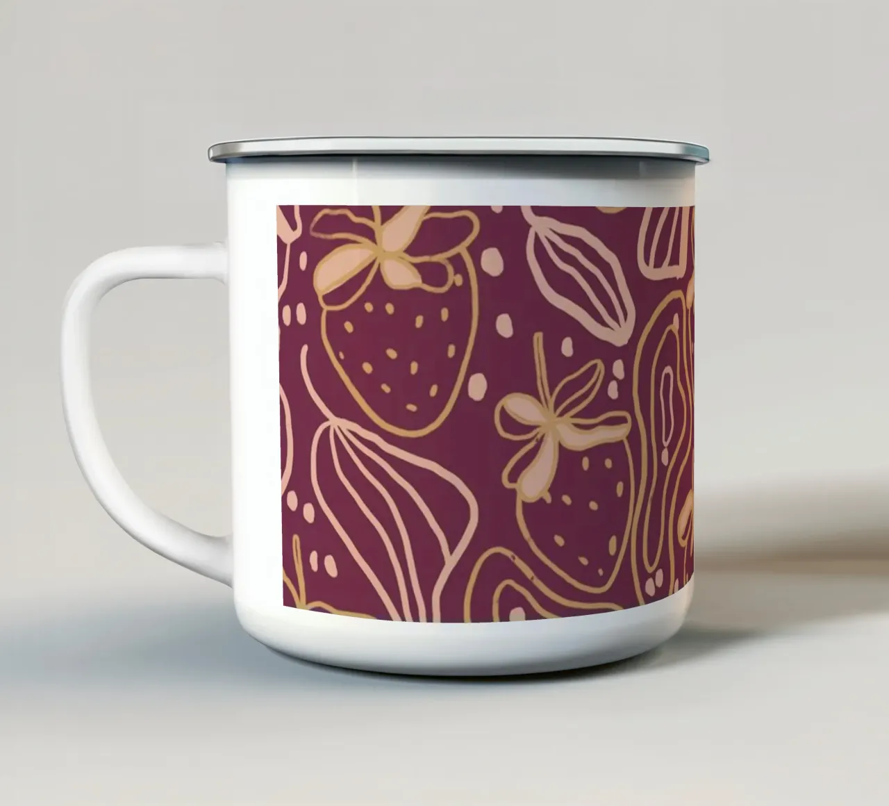 Maroon strawberries tazza in smalto da GigiRosado