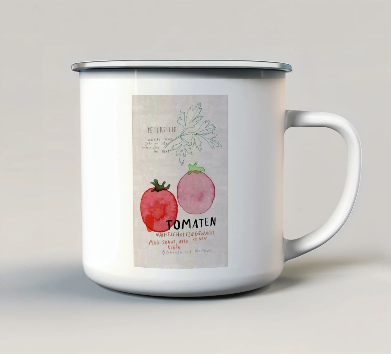 Tomate tazza in smalto da Rinah Lang