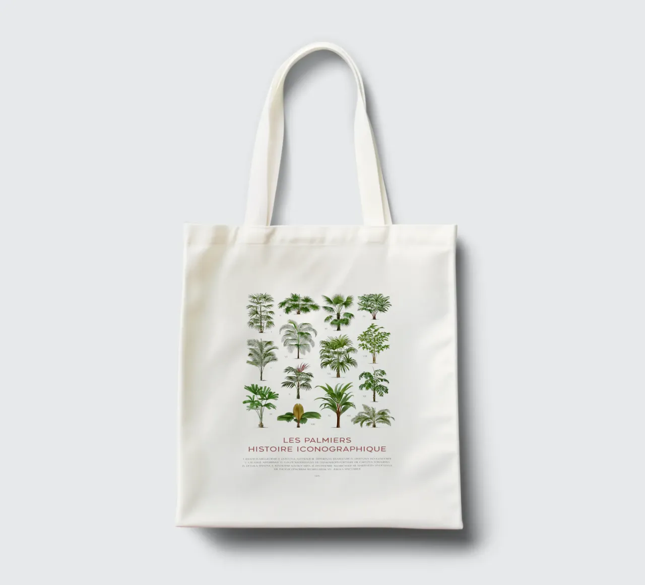 Grafico dei tipi di palme borsa in juta da Vintagrafica
