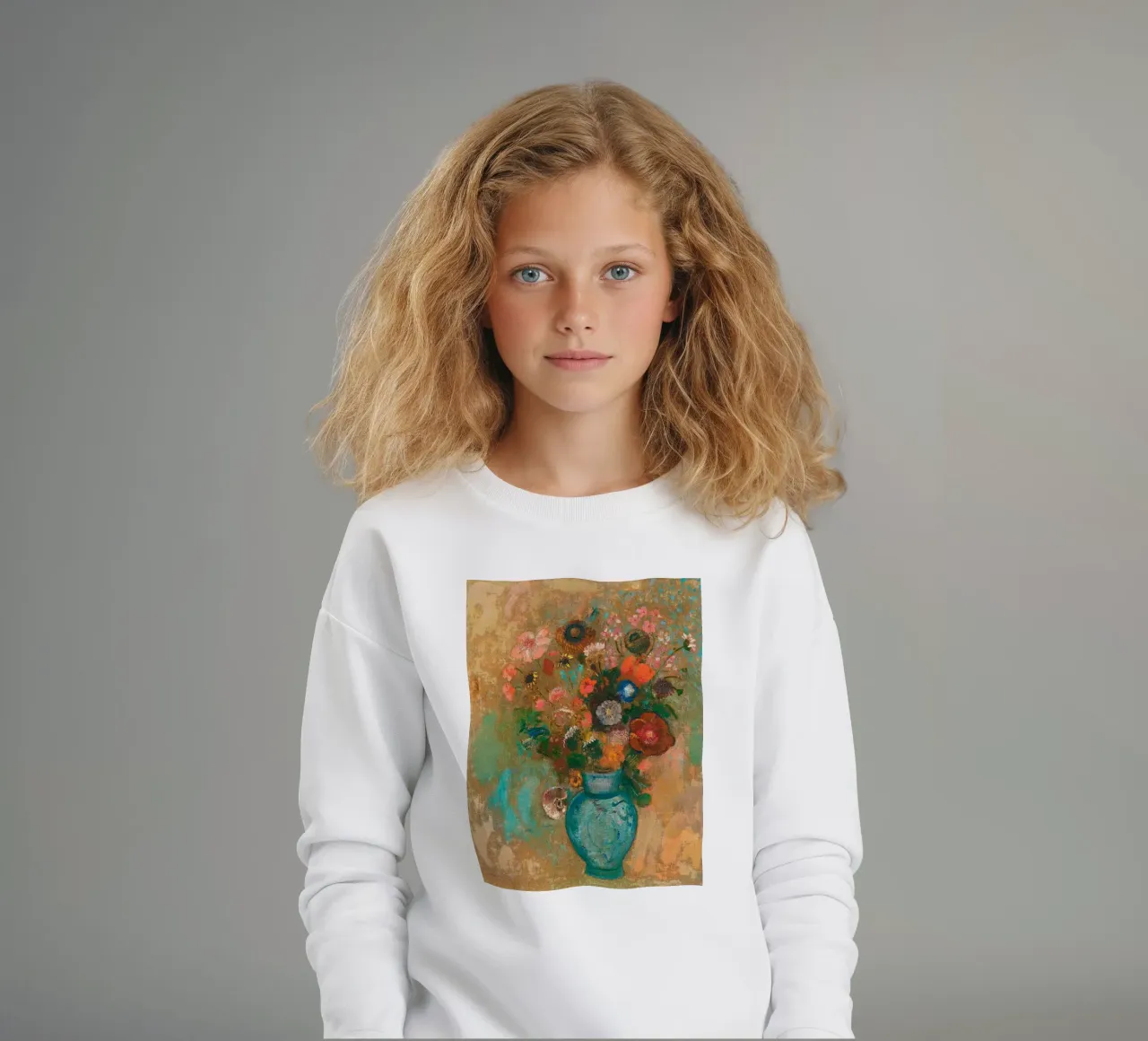 Odilon Redon - Fiori in un vaso blu felpa bambino da Timeless Artworks