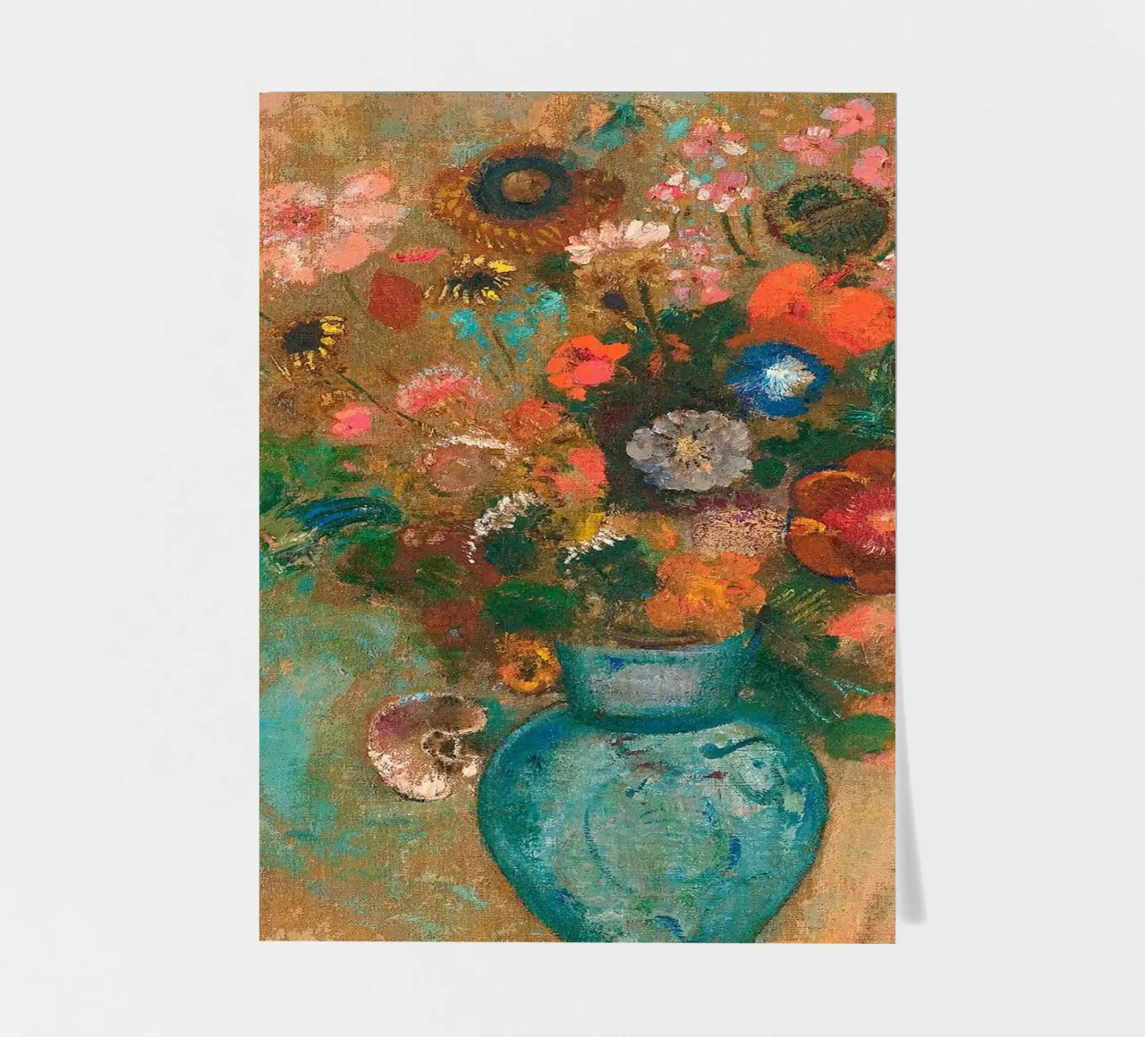 Odilon Redon - Fiori in un vaso blu foglio adesivo da Timeless Artworks