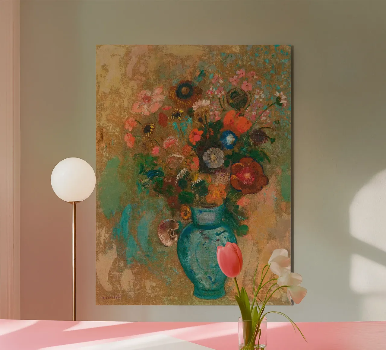 Odilon Redon - Fiori in un vaso blu alluminio dibond da Timeless Artworks
