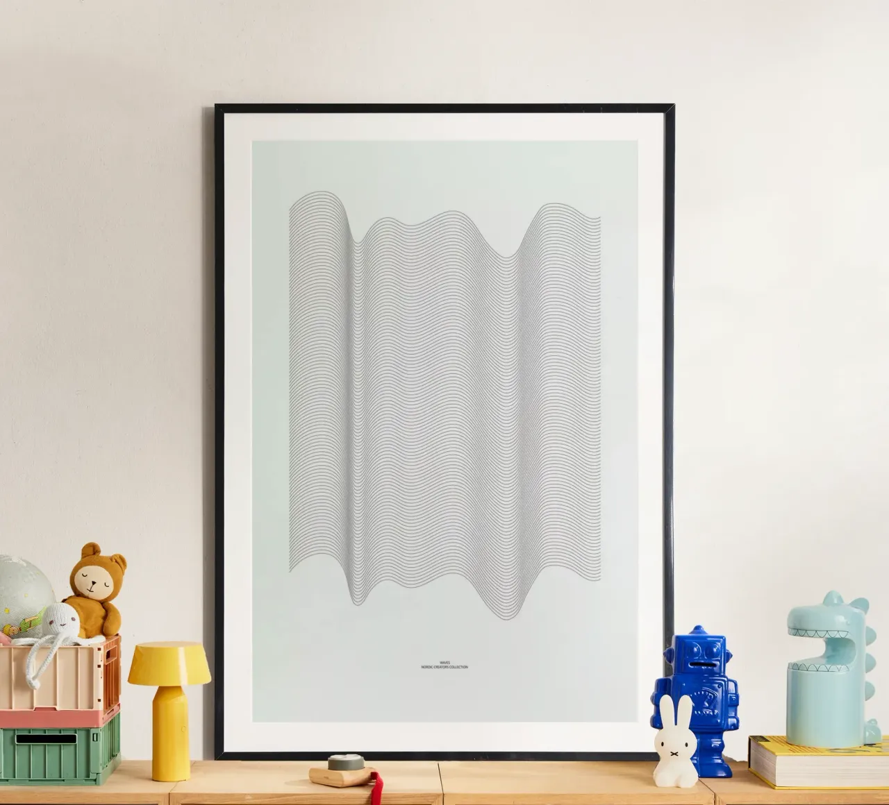 Waves poster con telaio in alluminio da Nordic Creators