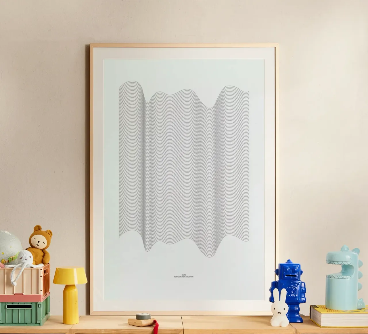 Waves poster con telaio in alluminio da Nordic Creators