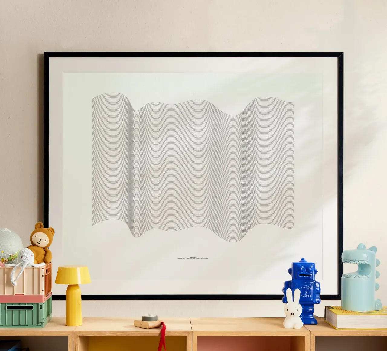 Waves poster con telaio in alluminio da Nordic Creators