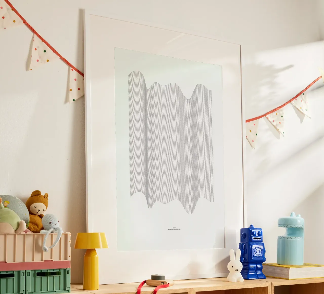 Waves poster con telaio in alluminio da Nordic Creators
