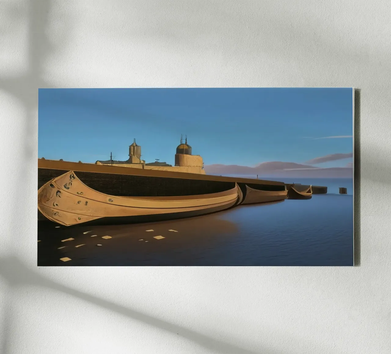 Canoe sul Reno tela con Cornice a cassetta da Impressionismus by LK