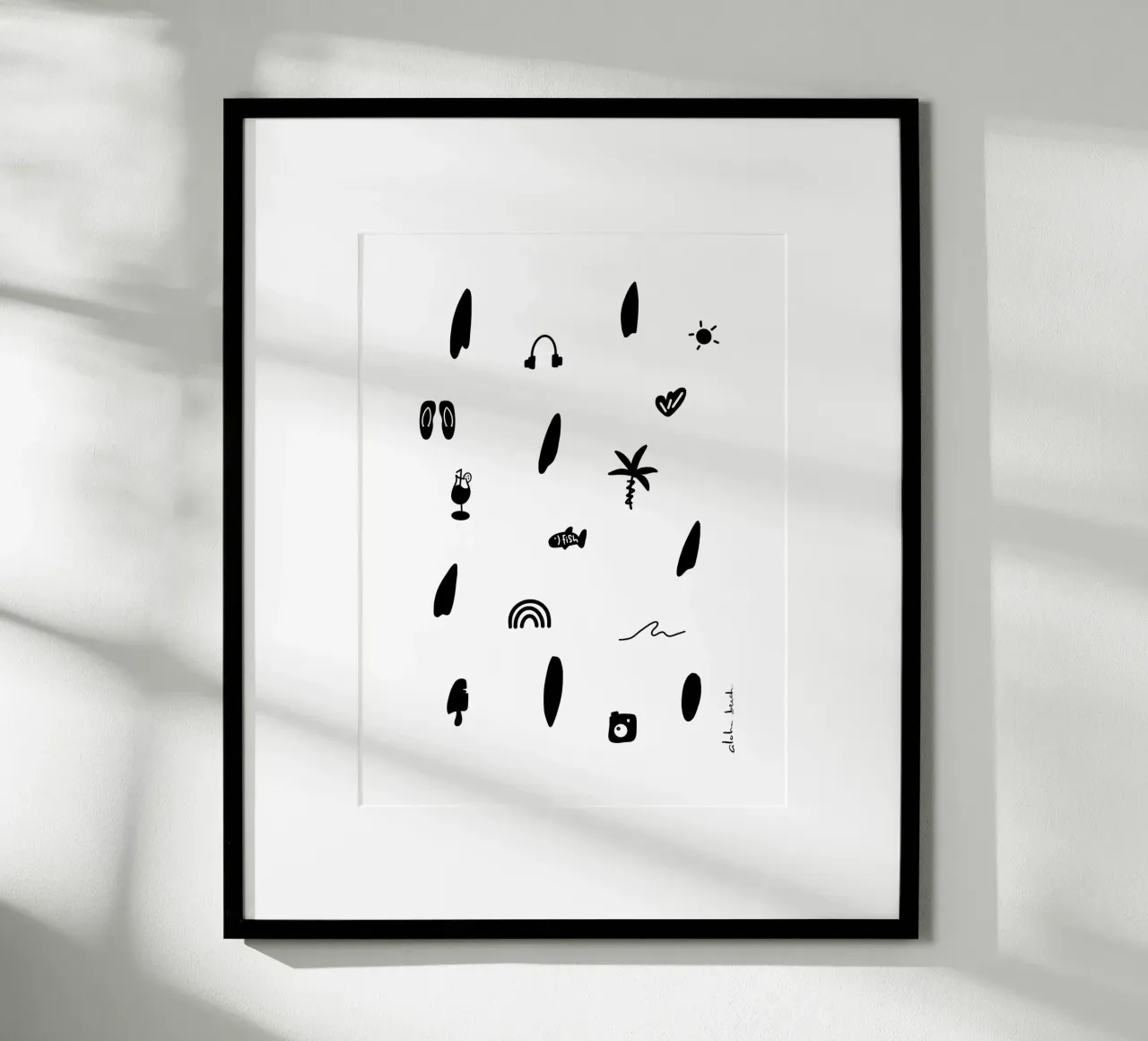 Beach Life poster con telaio in plastica da LIMITED EDITION LETTERS