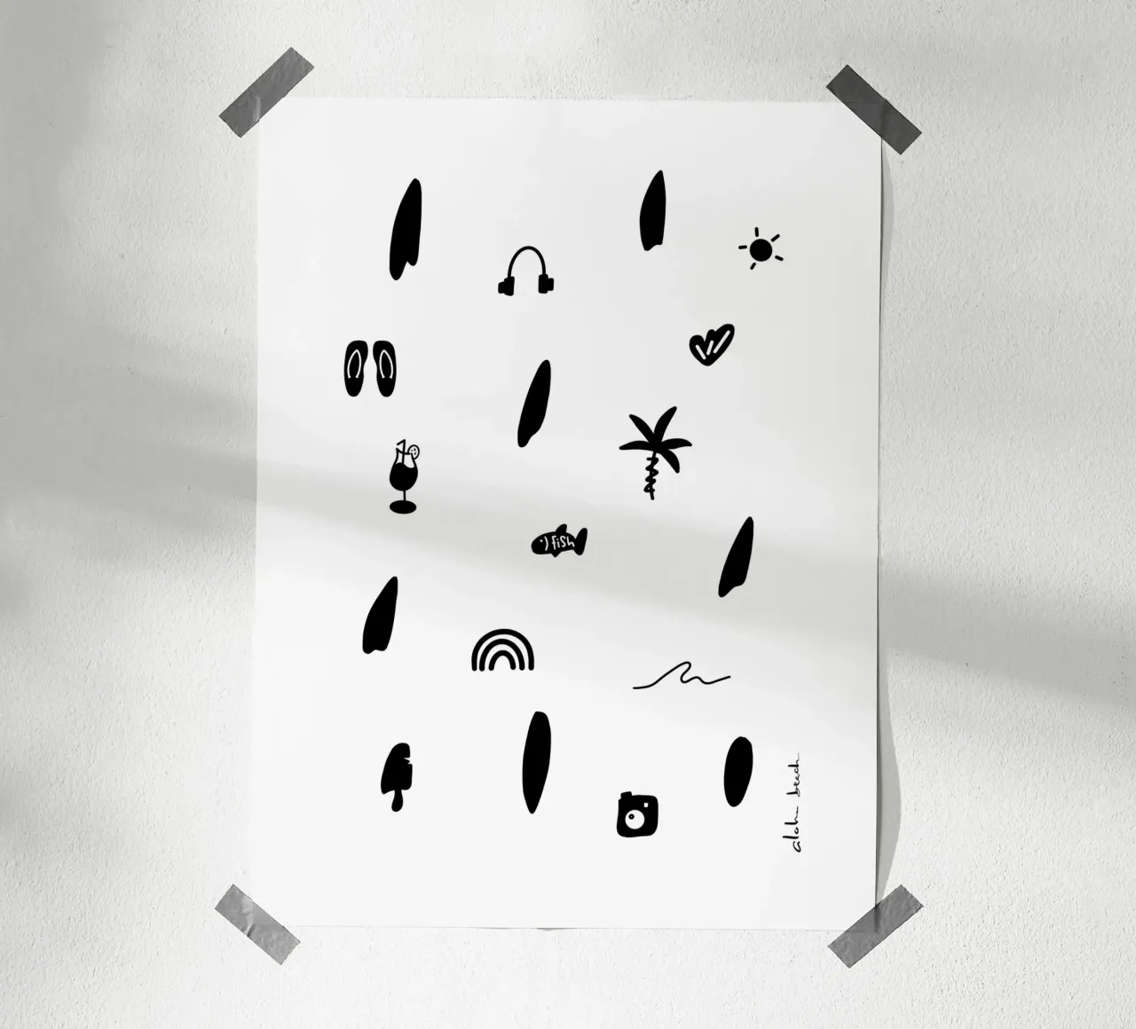 Beach Life poster con telaio in plastica da LIMITED EDITION LETTERS