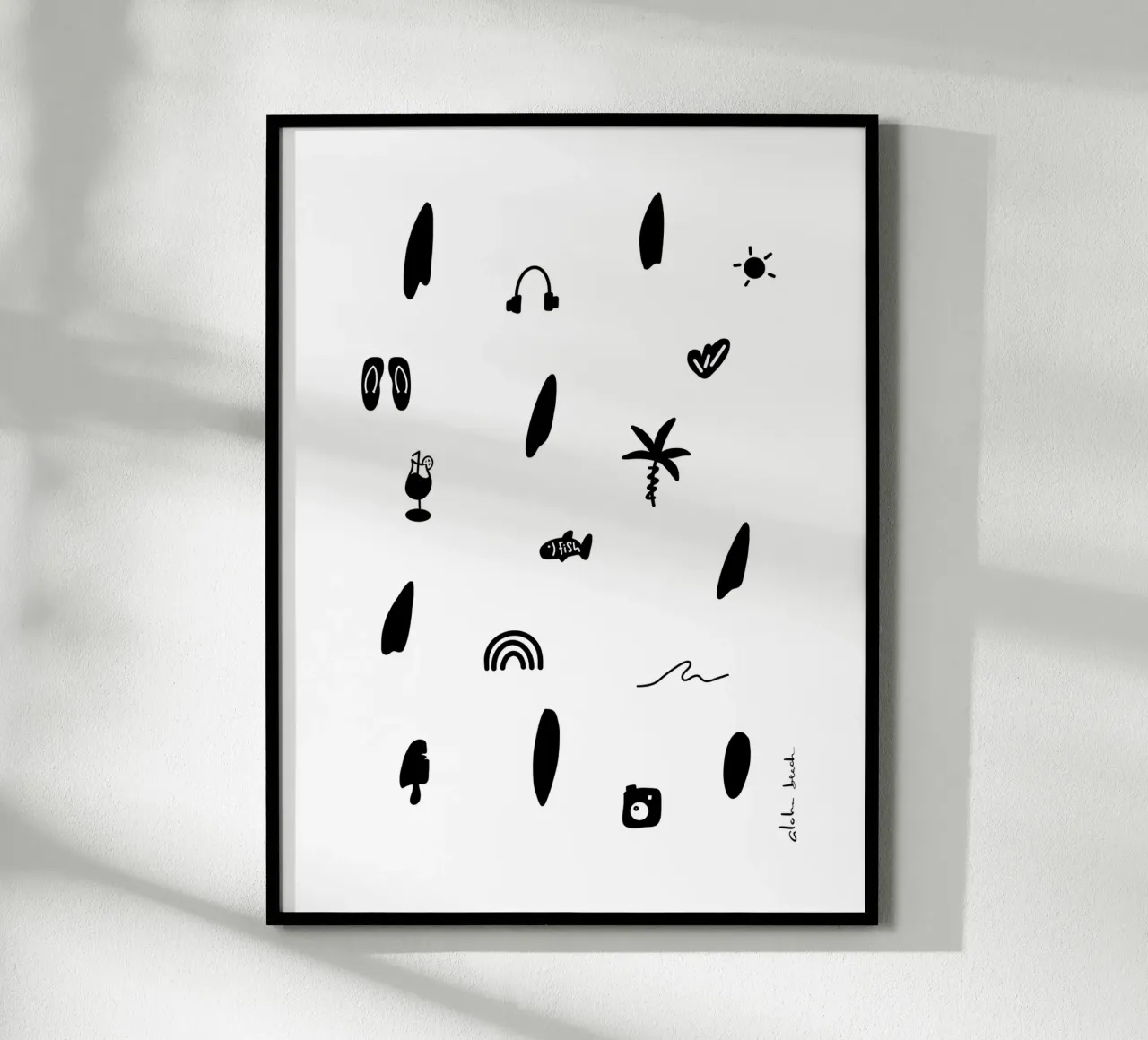 Beach Life poster con telaio in plastica da LIMITED EDITION LETTERS