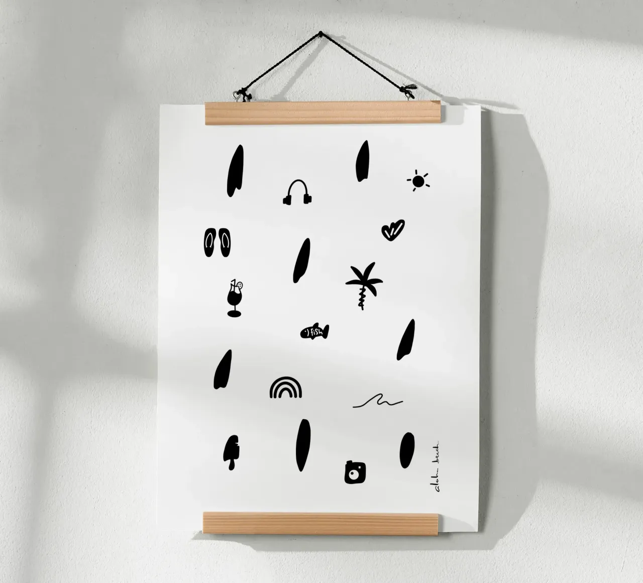 Beach Life poster con telaio in plastica da LIMITED EDITION LETTERS
