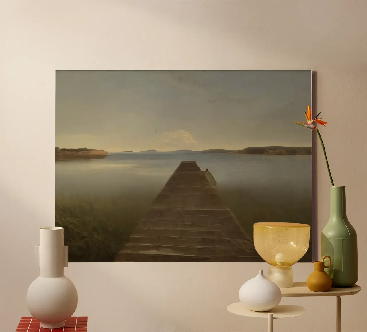 Bootssteg_1 canvas met Baklijst van Impressionismus by LK