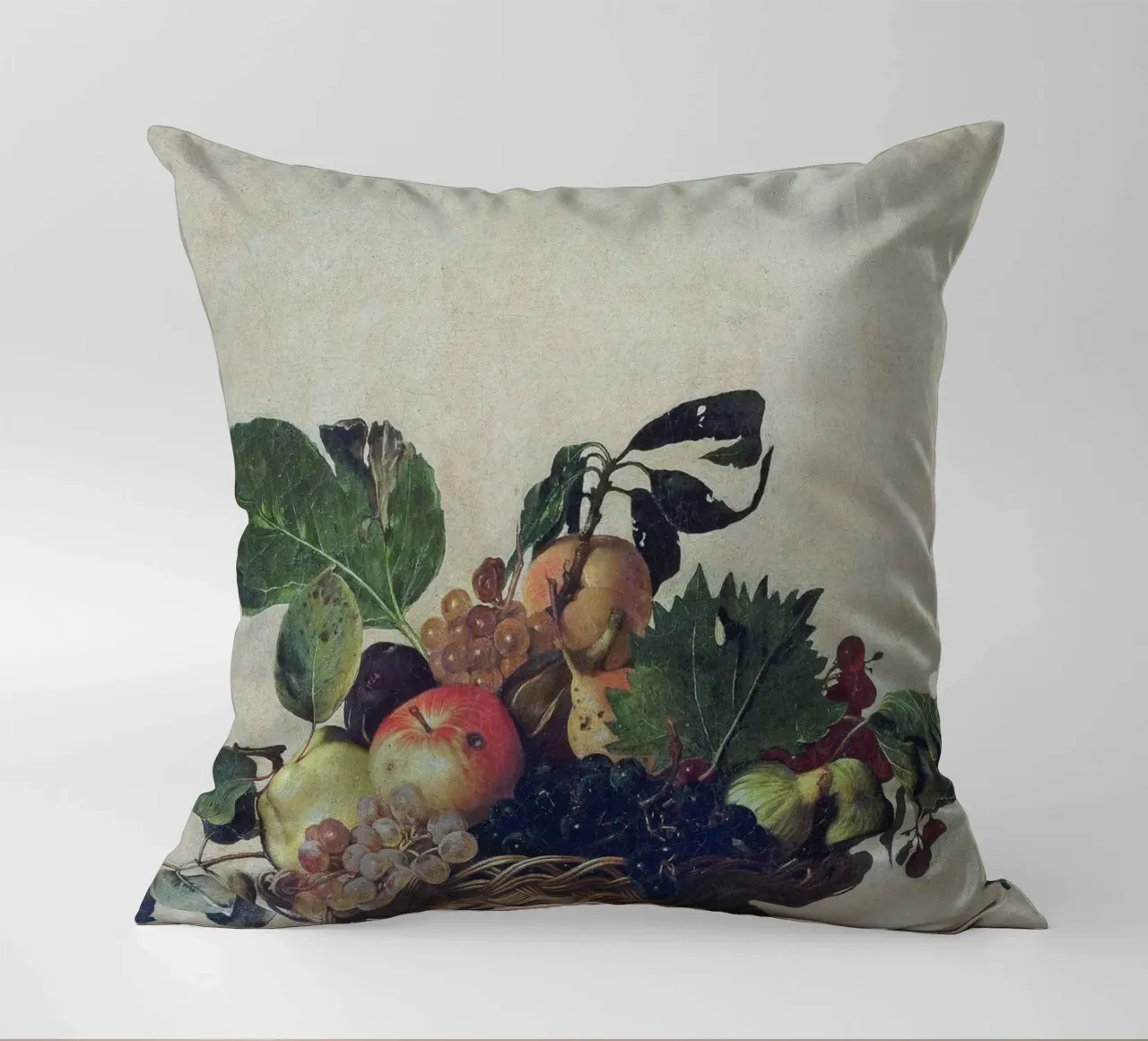 Caravaggio - Canestro di frutta cuscino da Timeless Artworks