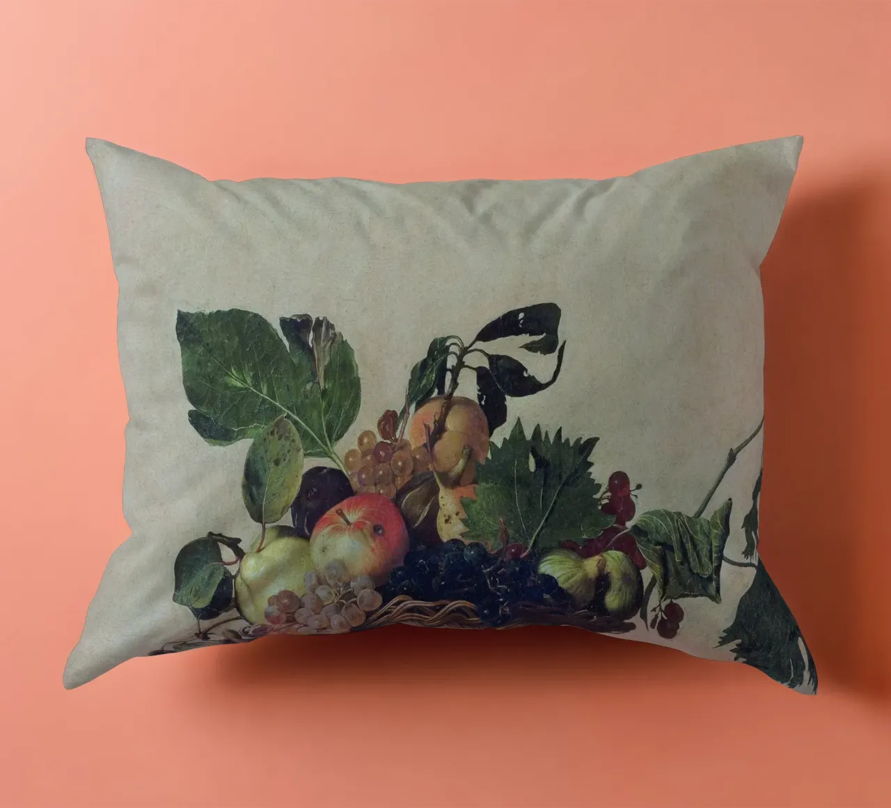Caravaggio - Canestro di frutta cuscino da Timeless Artworks