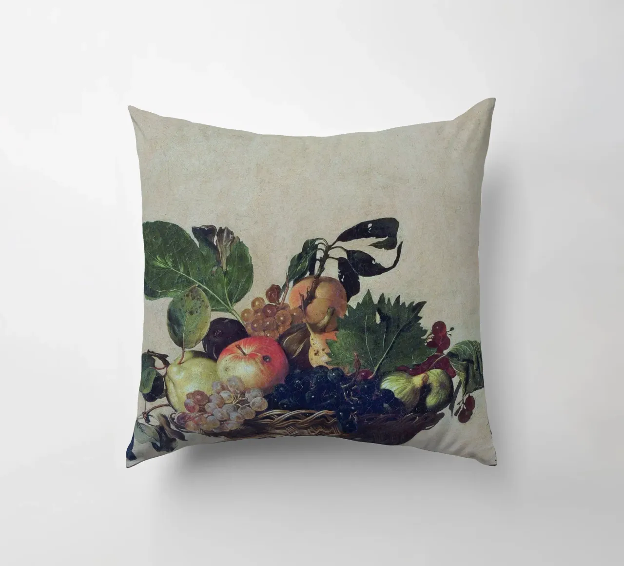 Caravaggio - Canestro di frutta cuscino da Timeless Artworks