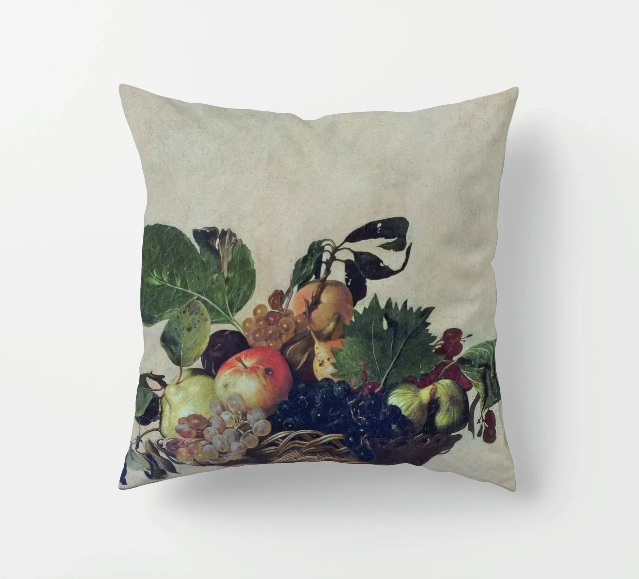 Caravaggio - Canestro di frutta cuscino da Timeless Artworks