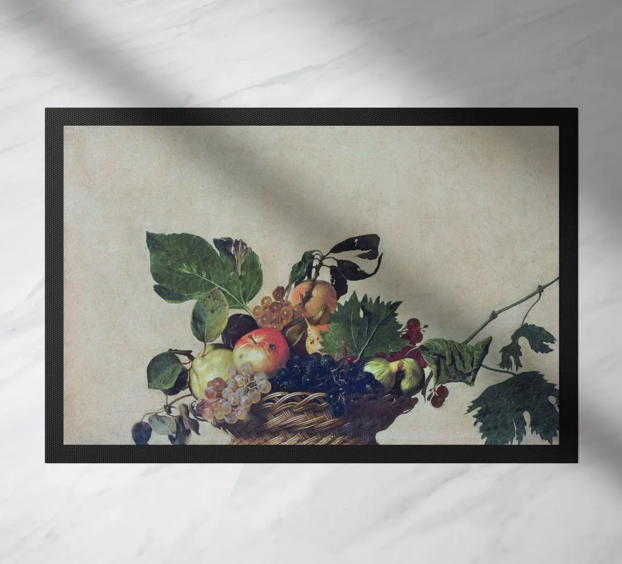 Caravaggio - Canestro di frutta zerbino da Timeless Artworks