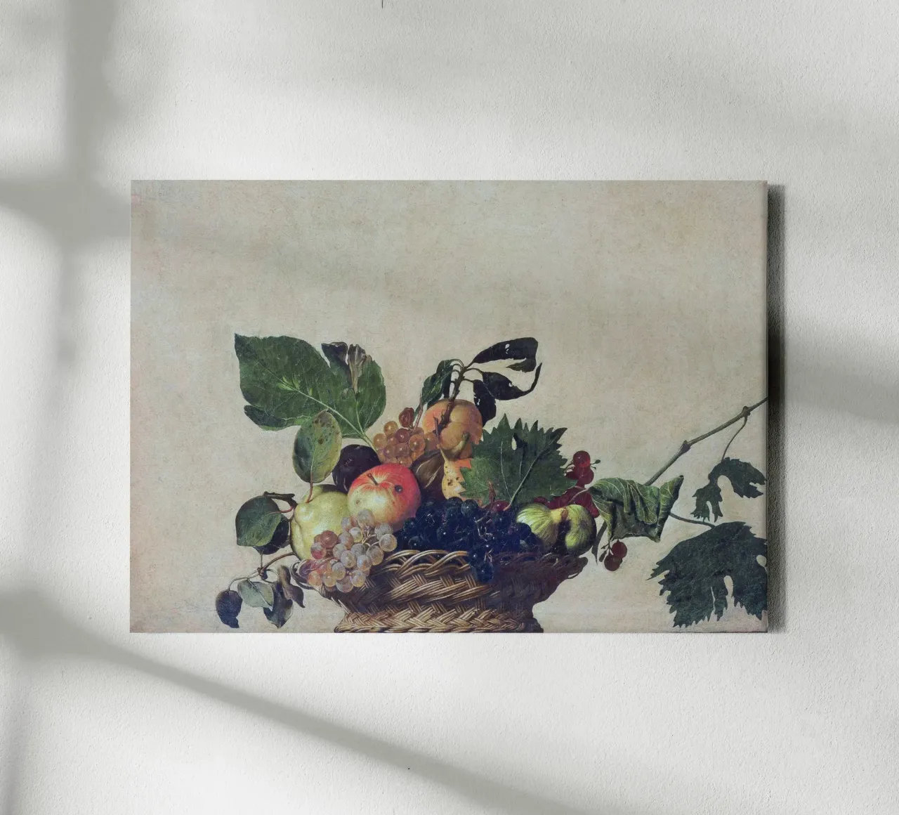 Caravaggio - Canestro di frutta tela con Cornice a cassetta da Timeless Artworks