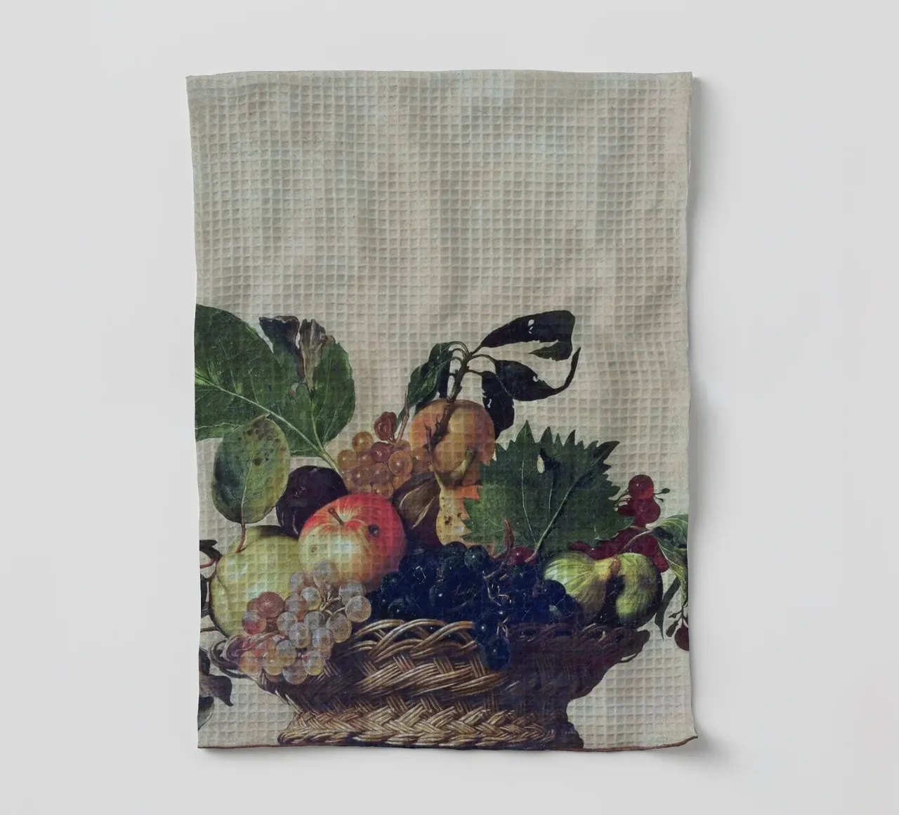 Caravaggio - Canestro di frutta canovaccio da cucina da Timeless Artworks