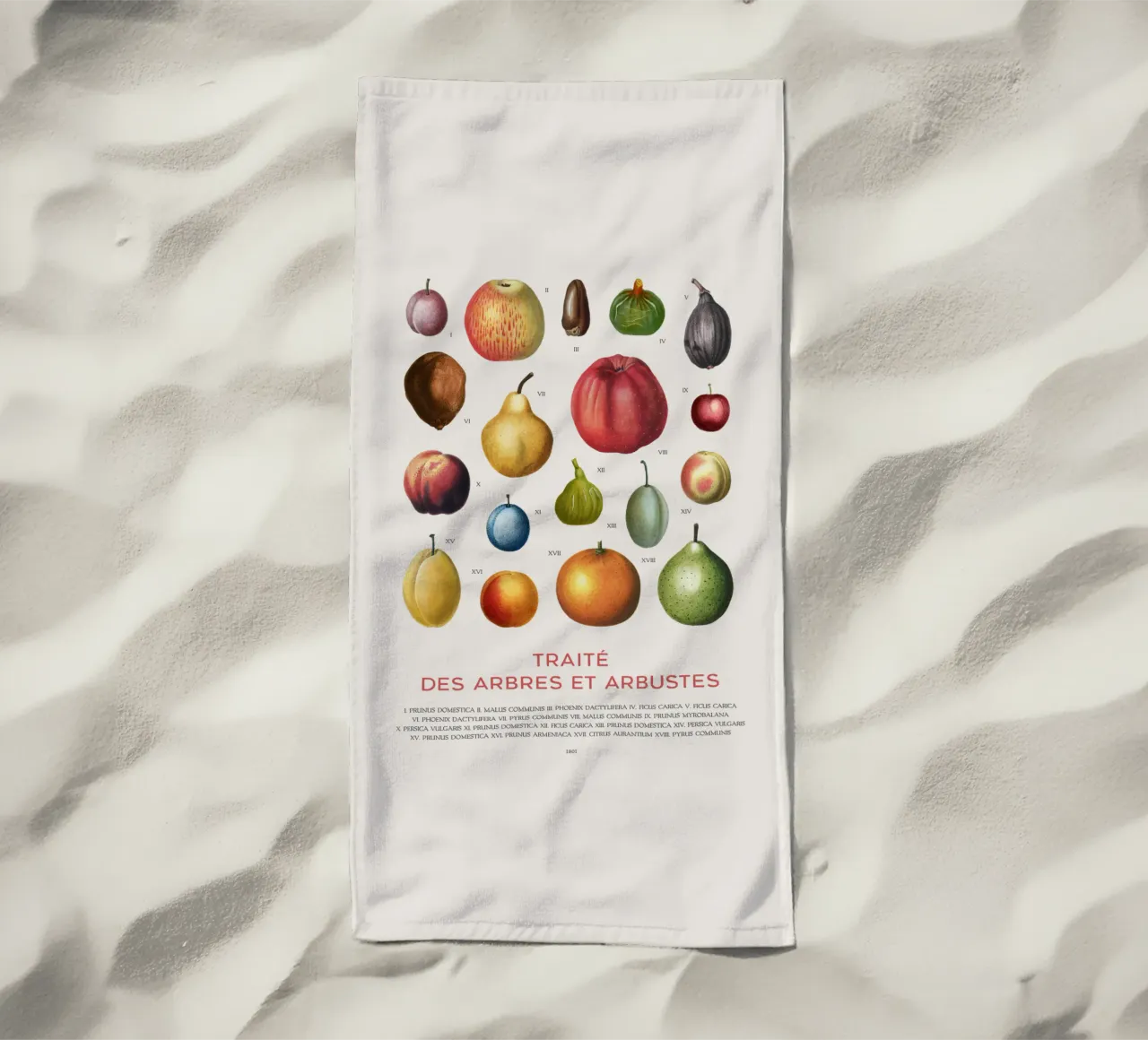 Tabella della frutta telo mare da Vintagrafica