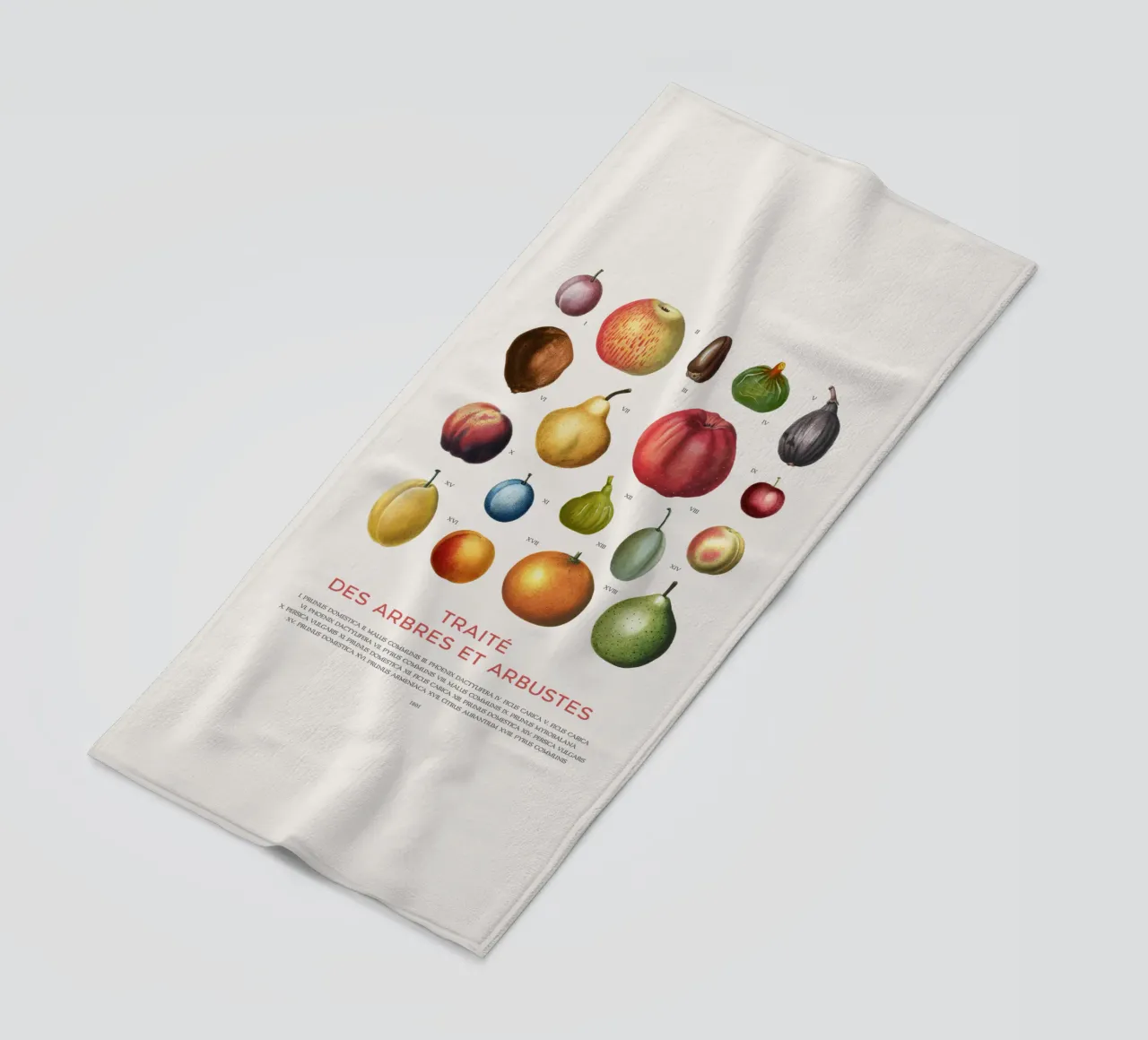 Tabella della frutta telo mare da Vintagrafica