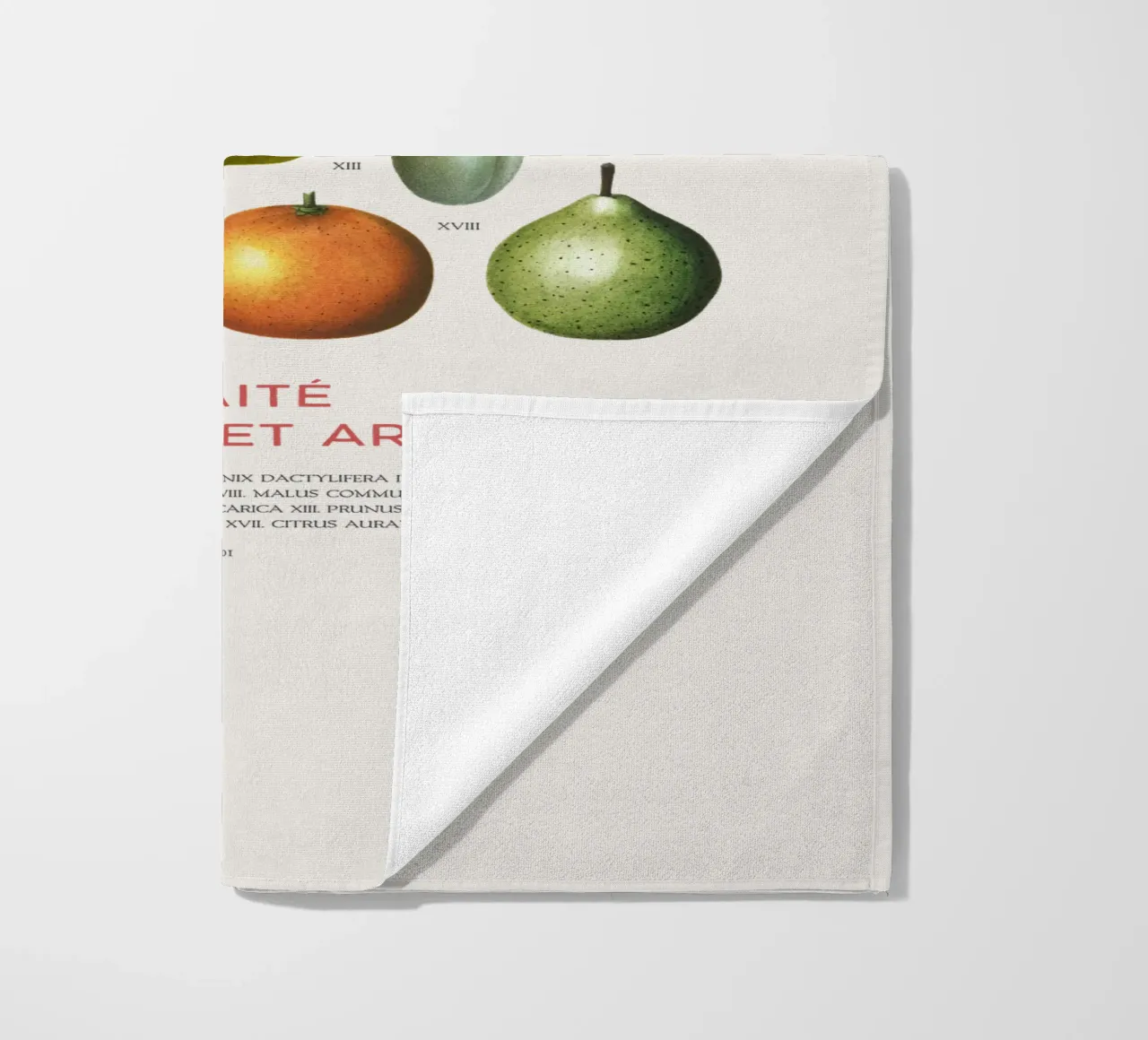 Tabella della frutta telo mare da Vintagrafica