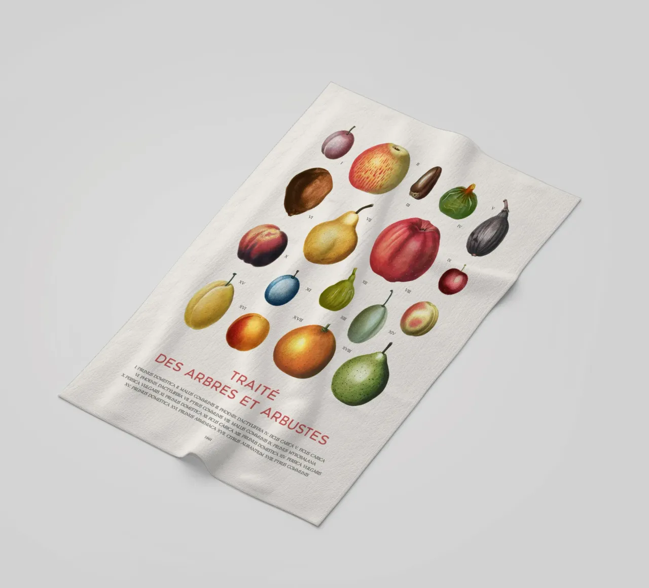 Tabella della frutta telo mare da Vintagrafica