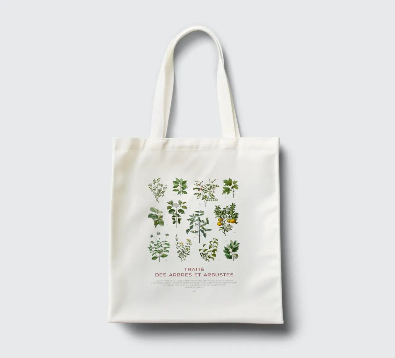 Tabella degli alberi e degli arbusti borsa in juta da Vintagrafica