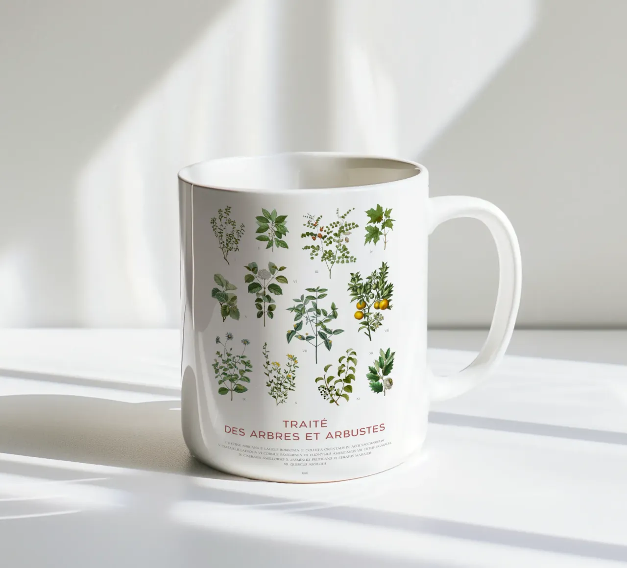 Tabella degli alberi e degli arbusti tazza in ceramica da Vintagrafica