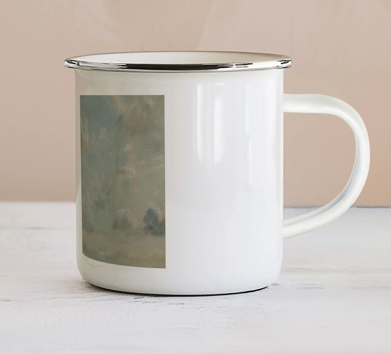 John Constable - Estudio de las nubes taza de esmalte de Timeless Artworks