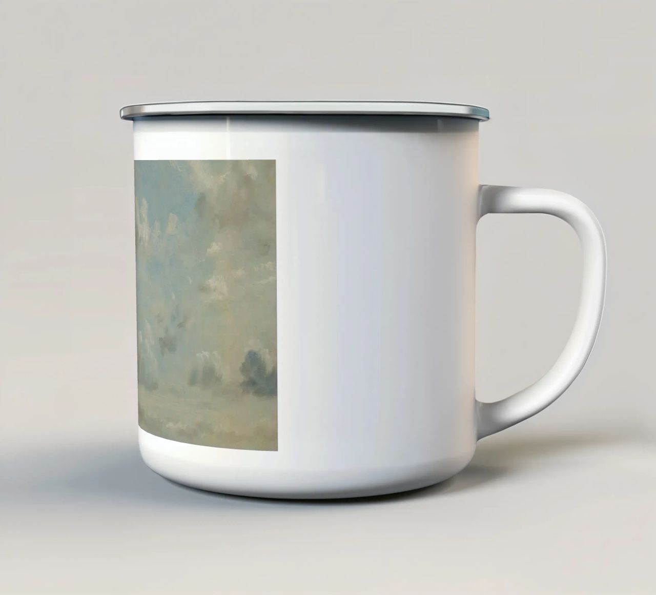 John Constable - Estudio de las nubes taza de esmalte de Timeless Artworks