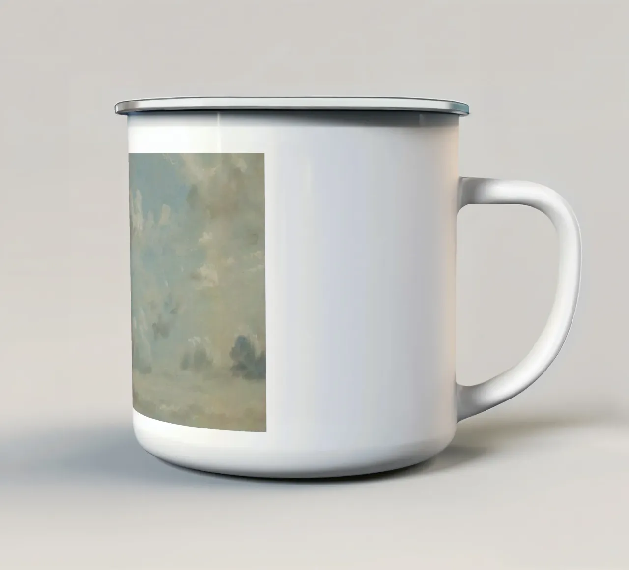 John Constable - Estudio de las nubes taza de esmalte de Timeless Artworks