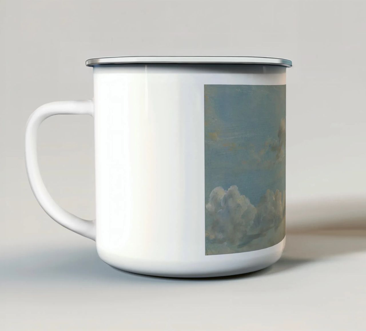 John Constable - Estudio de las nubes taza de esmalte de Timeless Artworks