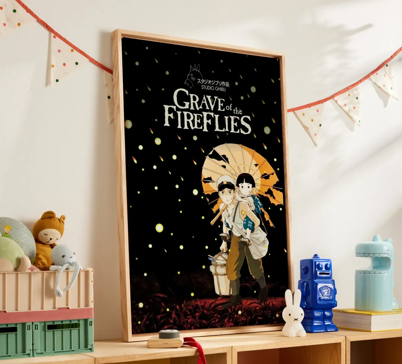 Grave of the Fireflies tela con Cornice a cassetta da Attaboy Dsgn