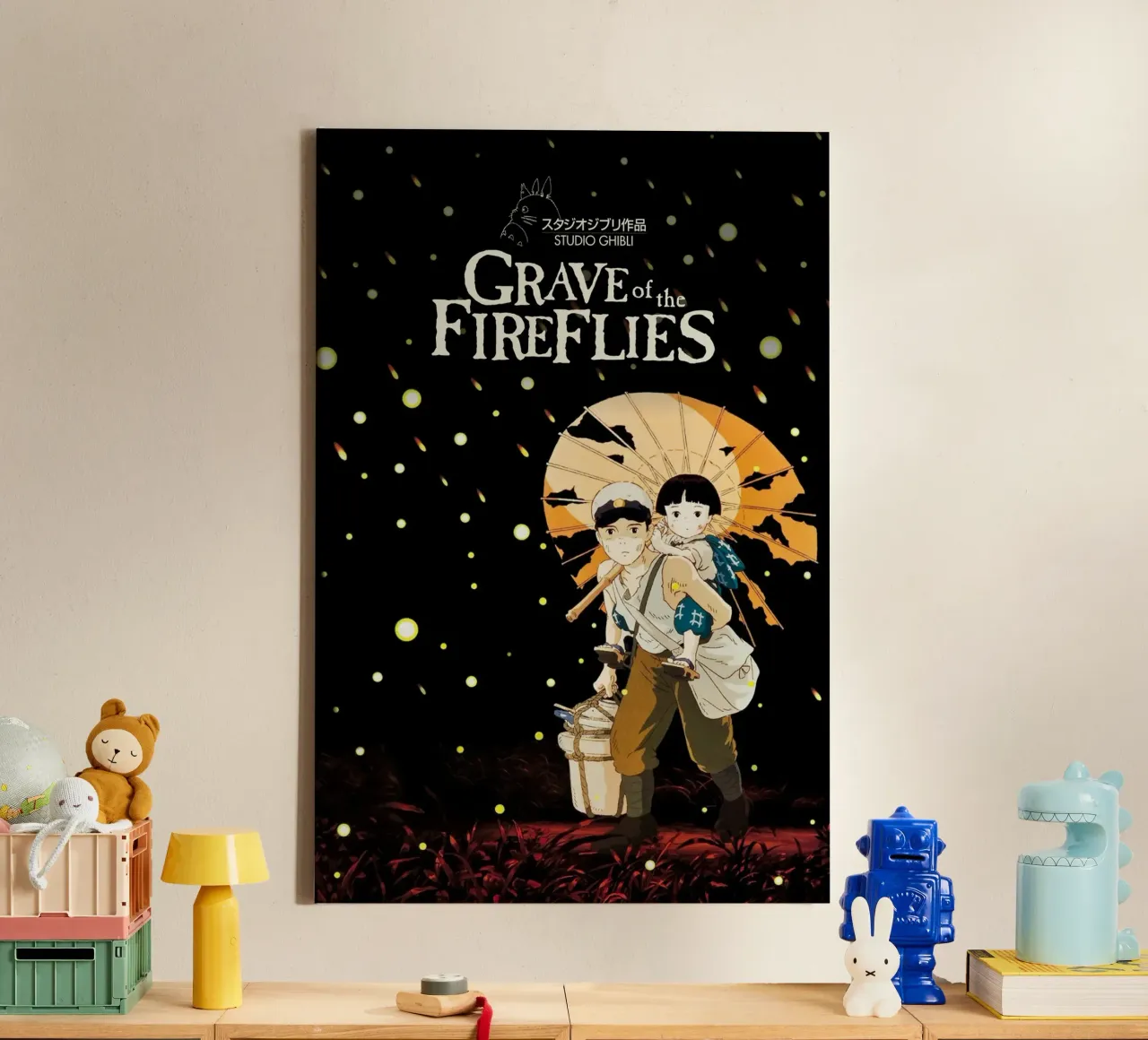 Grave of the Fireflies tela con Cornice a cassetta da Attaboy Dsgn