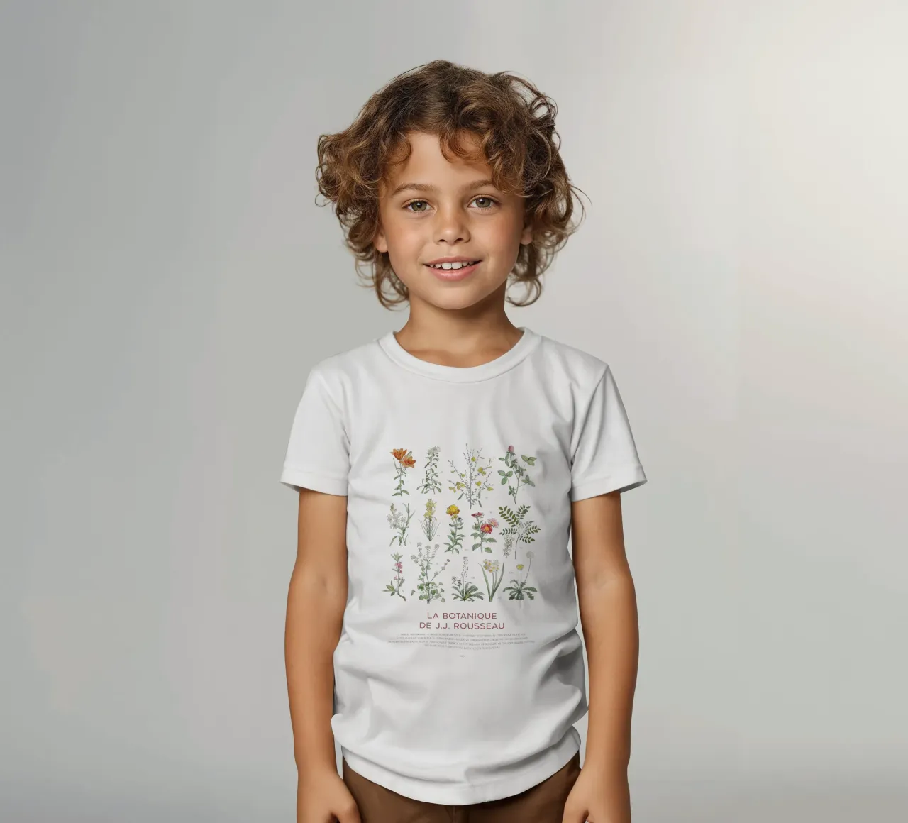 Botanische Karte der Wildblumen Kinder T-Shirt von Vintagrafica