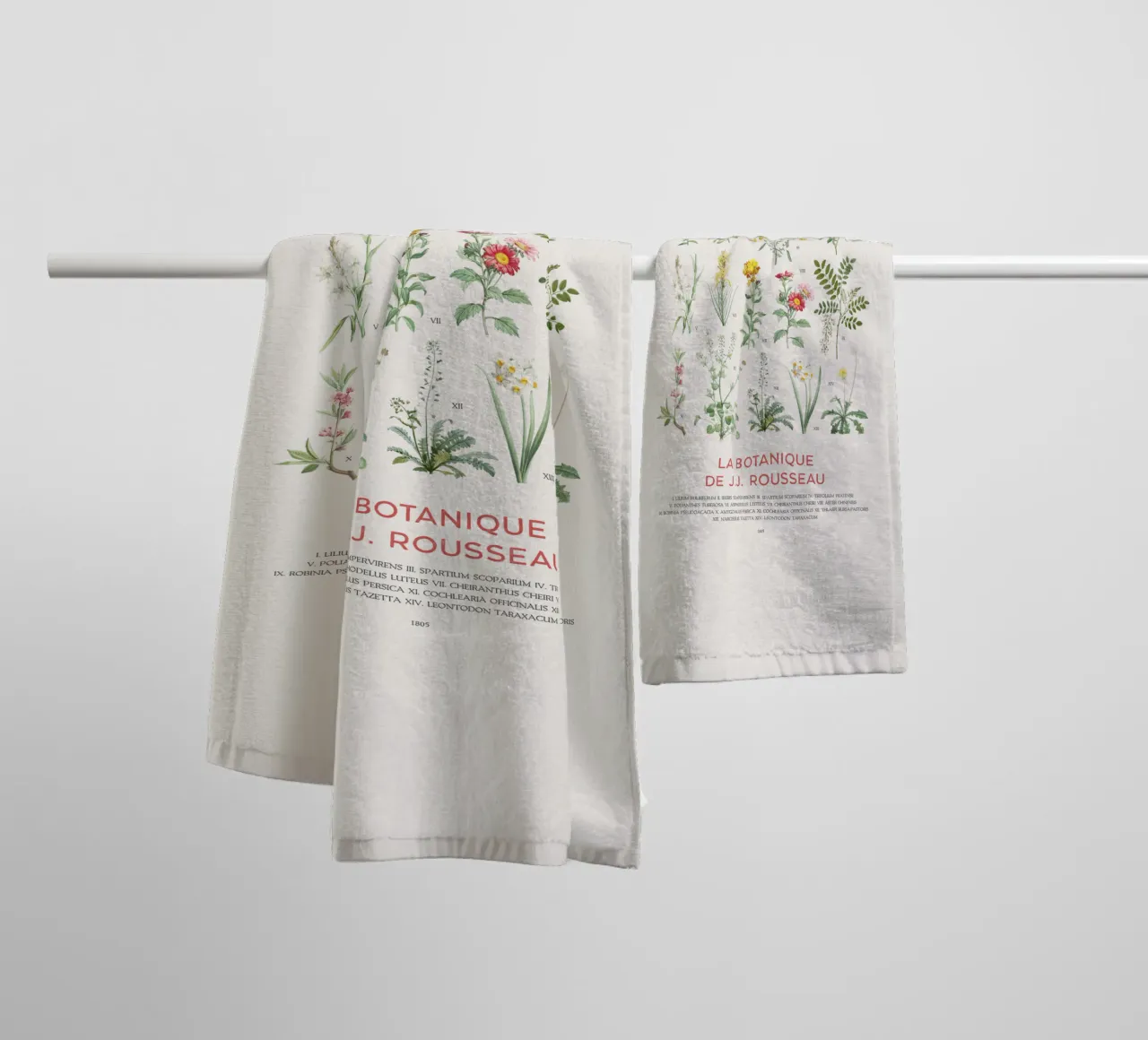 Wildflowers botanical chart towel by Vintagrafica