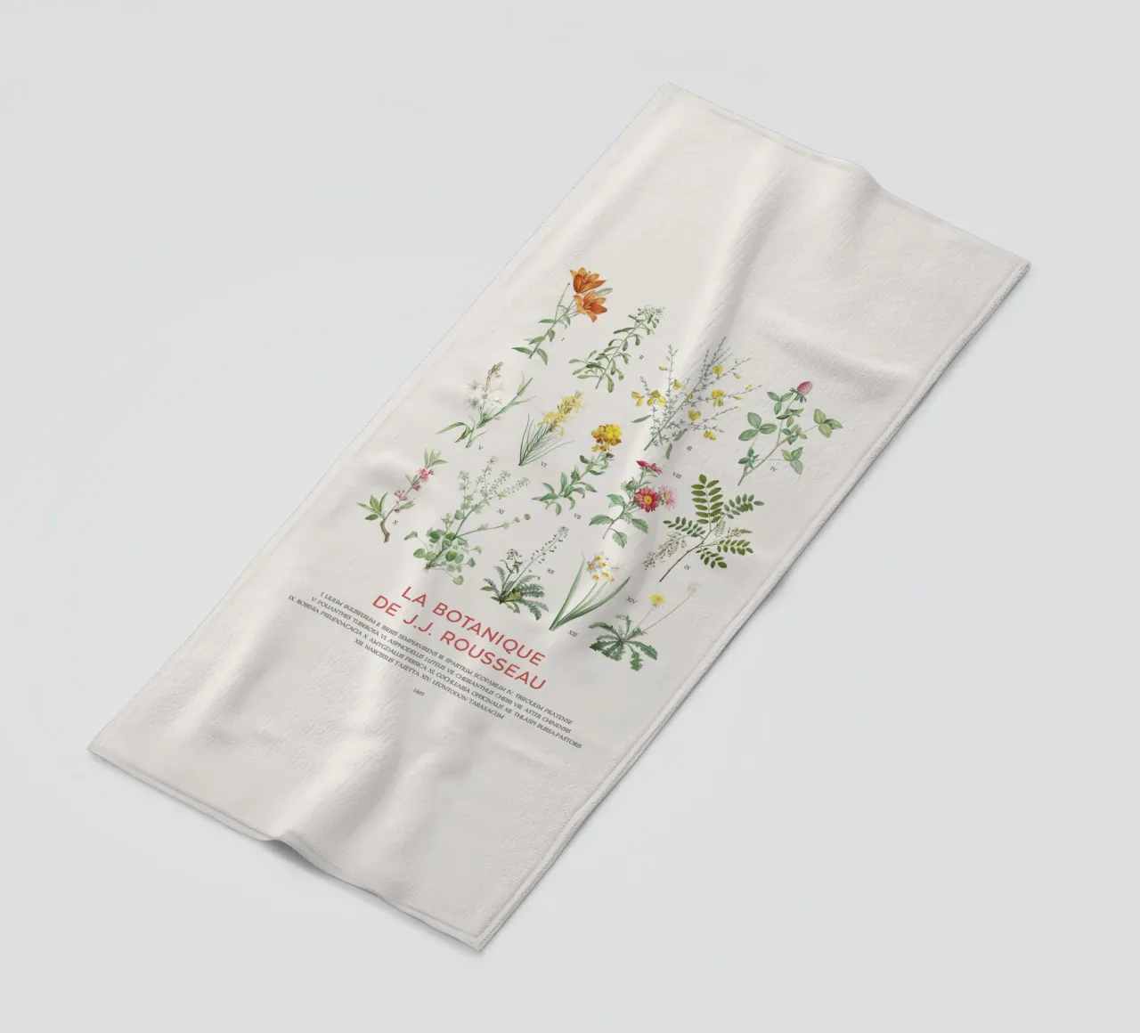 Tabella botanica dei fiori selvatici telo mare da Vintagrafica
