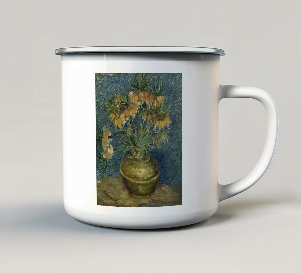 Vincent van Gogh - Fritillarie imperiali in un vaso di rame tazza in smalto da Timeless Artworks