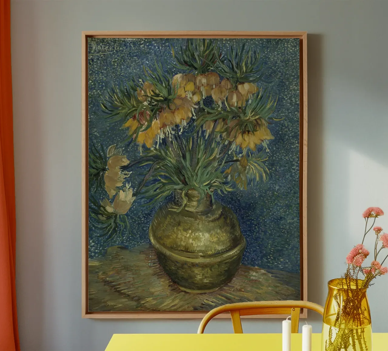 Vincent van Gogh - Fritillarie imperiali in un vaso di rame tela con Cornice a cassetta da Timeless Artworks