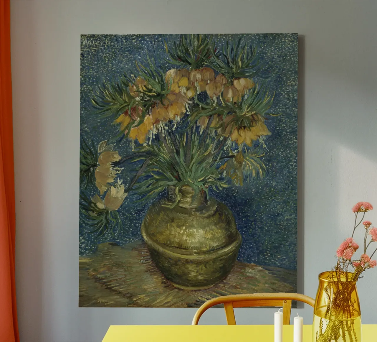 Vincent van Gogh - Fritillarie imperiali in un vaso di rame tela con Cornice a cassetta da Timeless Artworks