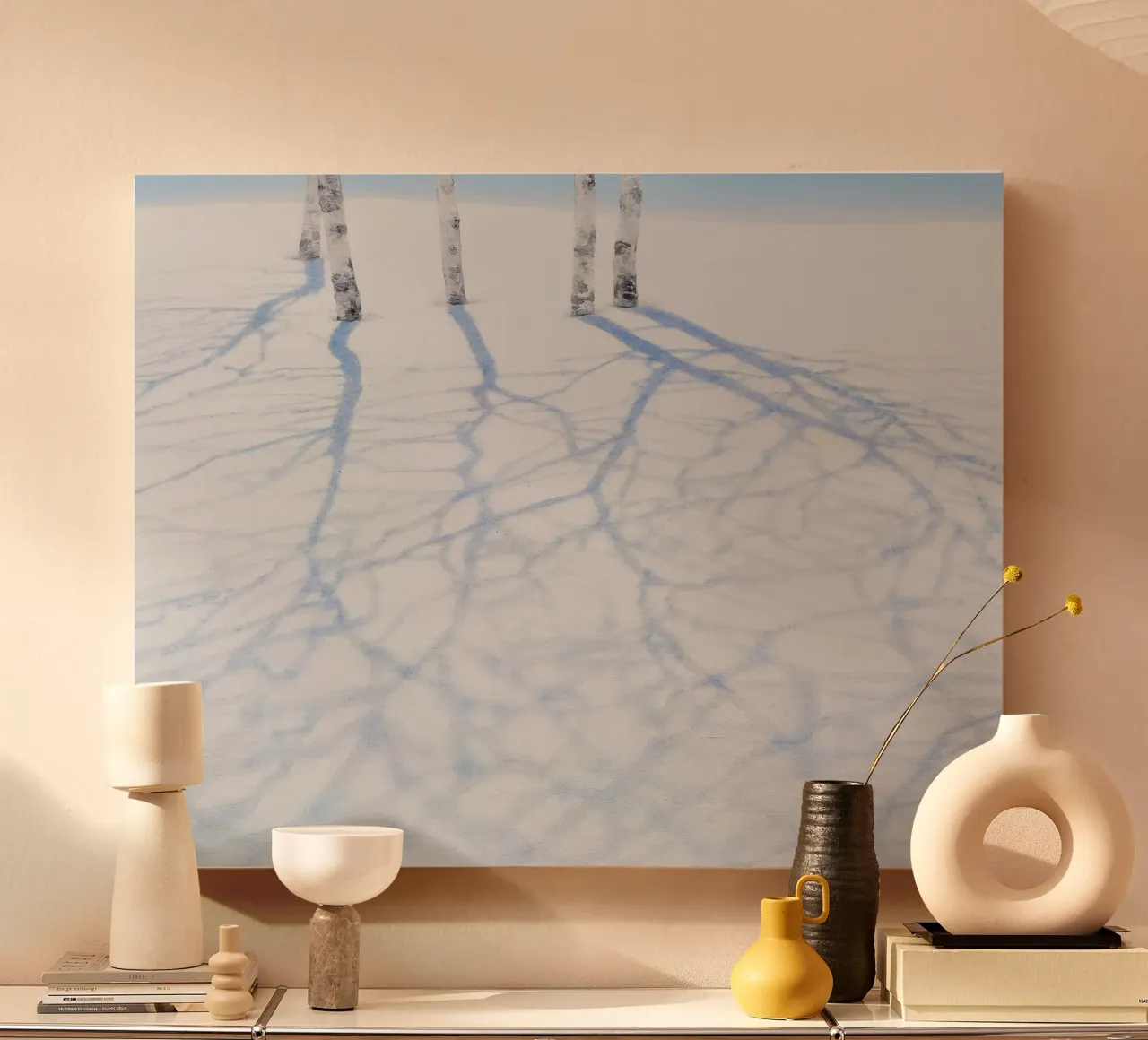 Composition of Shadow canvas with Floater frame by Noji-Mikiko