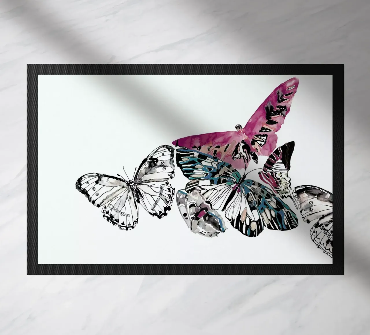 Butterflies doormat by Céleste Hollak