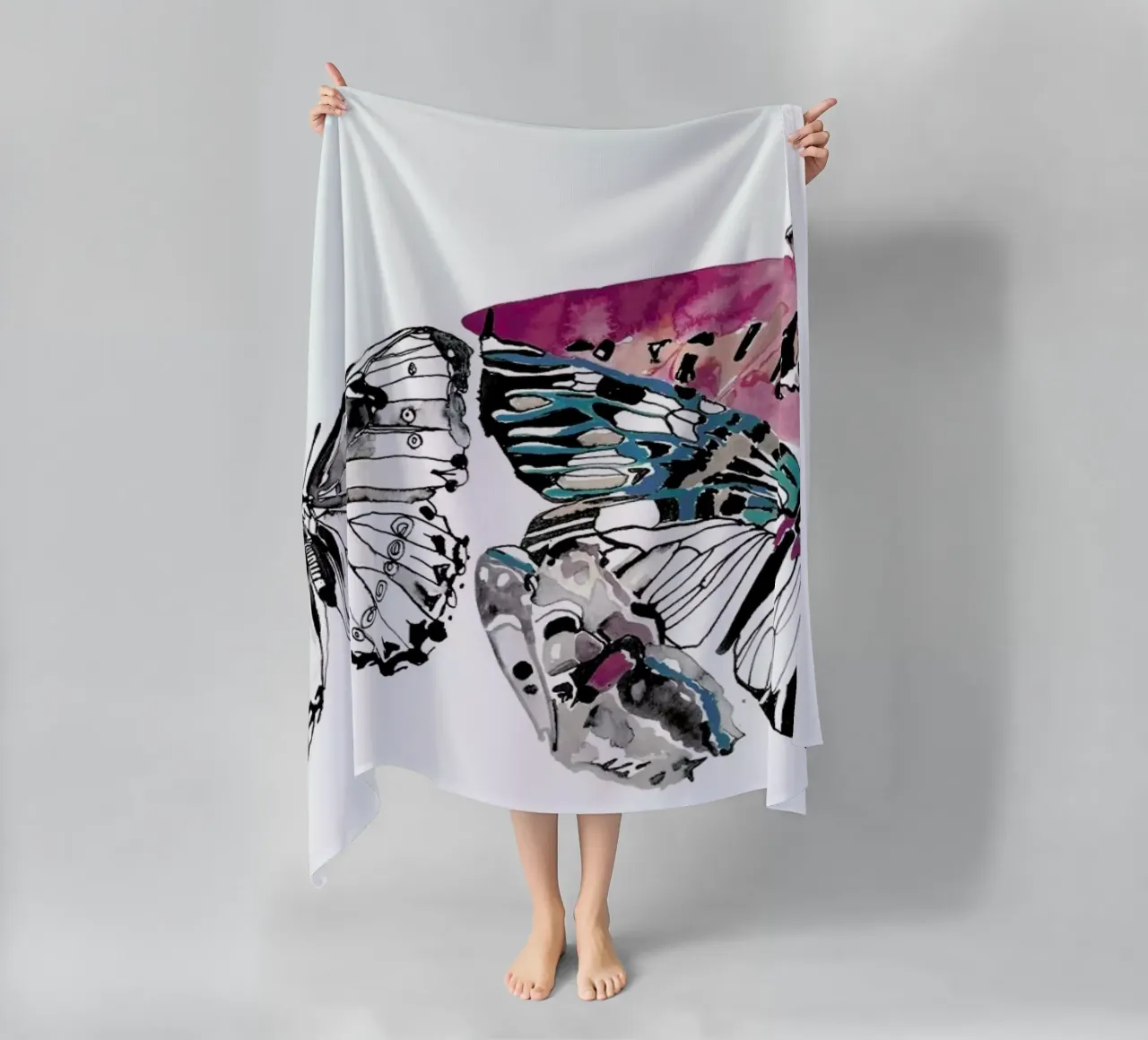 Butterflies beach towel by Céleste Hollak
