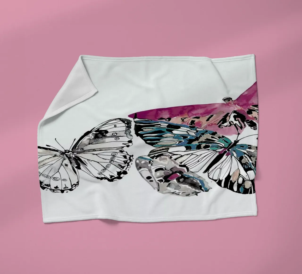 Butterflies fleece blanket by Céleste Hollak