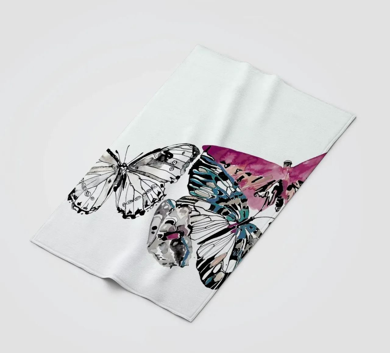 Butterflies fleece blanket by Céleste Hollak